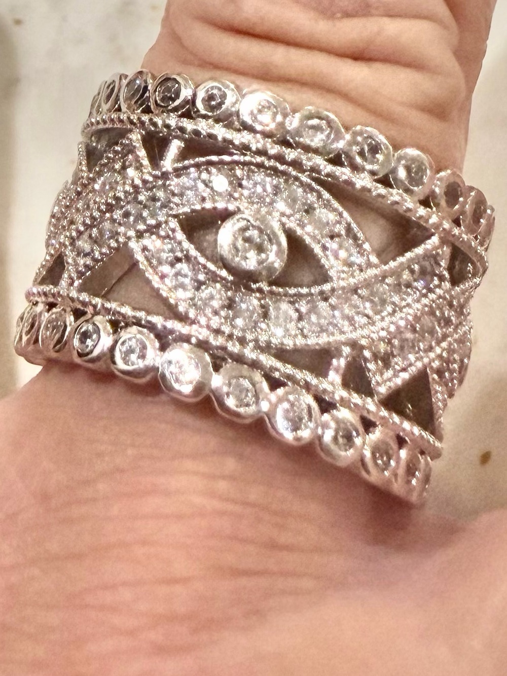 Art Deco Marquise Starburst Wide
Statement Ring 6.5